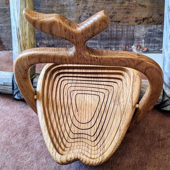 Vintage Wooden Apple Expandable Basket Country Farmhouse Decor - Picture 9 of 10